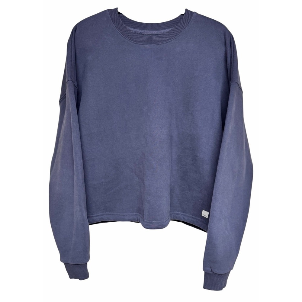Vuori Restore Cropped Crew Sweatshirt Blue Women's Size Large